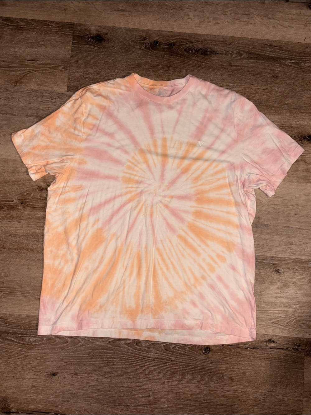 American Eagle Outfitters Peach & Light Pink Tie-Dye Tee